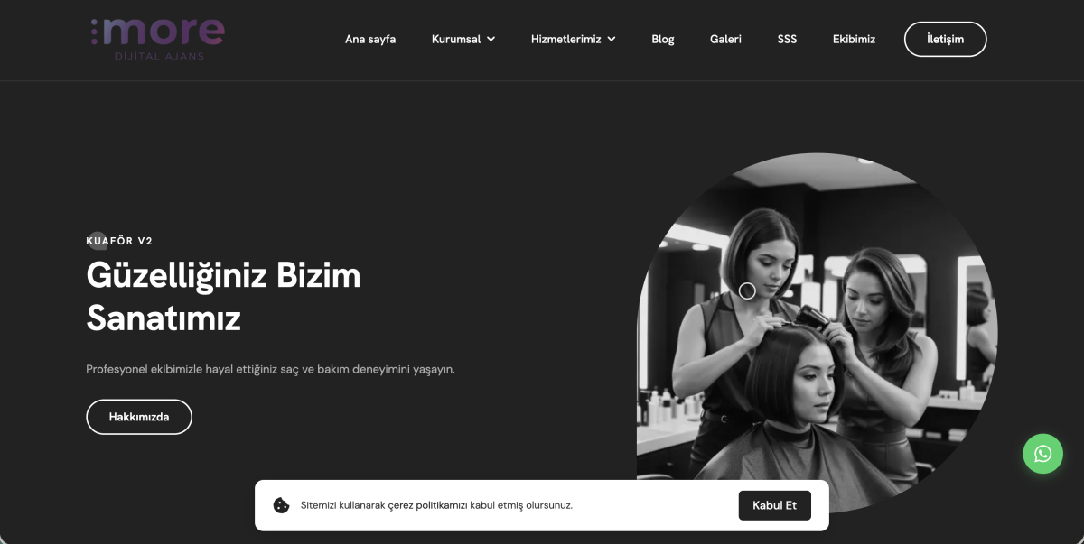 Hazır Kuaför Ve Güzellik Merkezi Web Sitesi v2