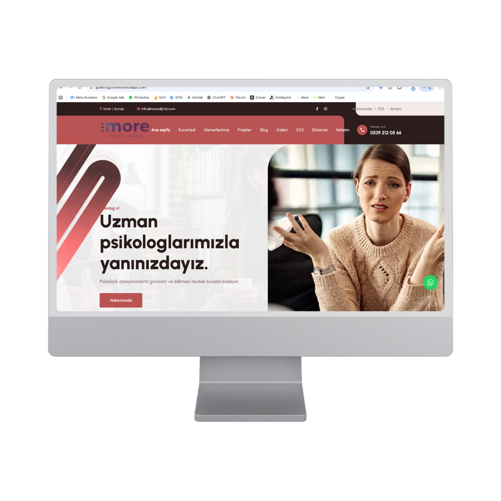 Hazır Psikolog ve Terapi Merkezi Web Sitesi (Randevu ve SEO Odaklı)