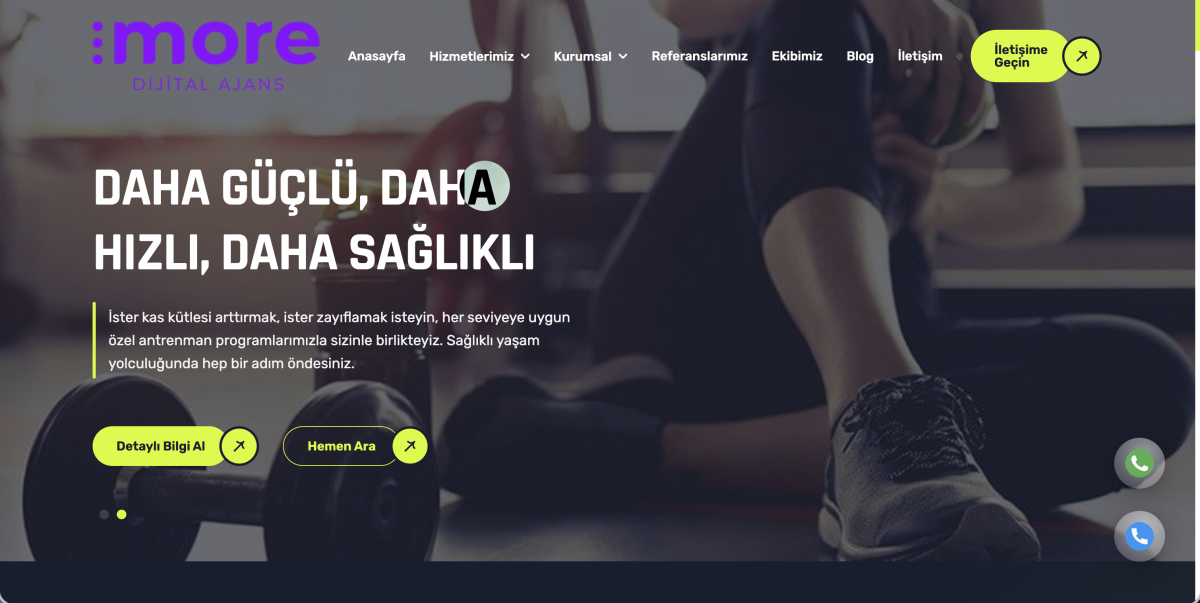 Hazır Spor Salonu ve Fitness Web Sitesi v2
