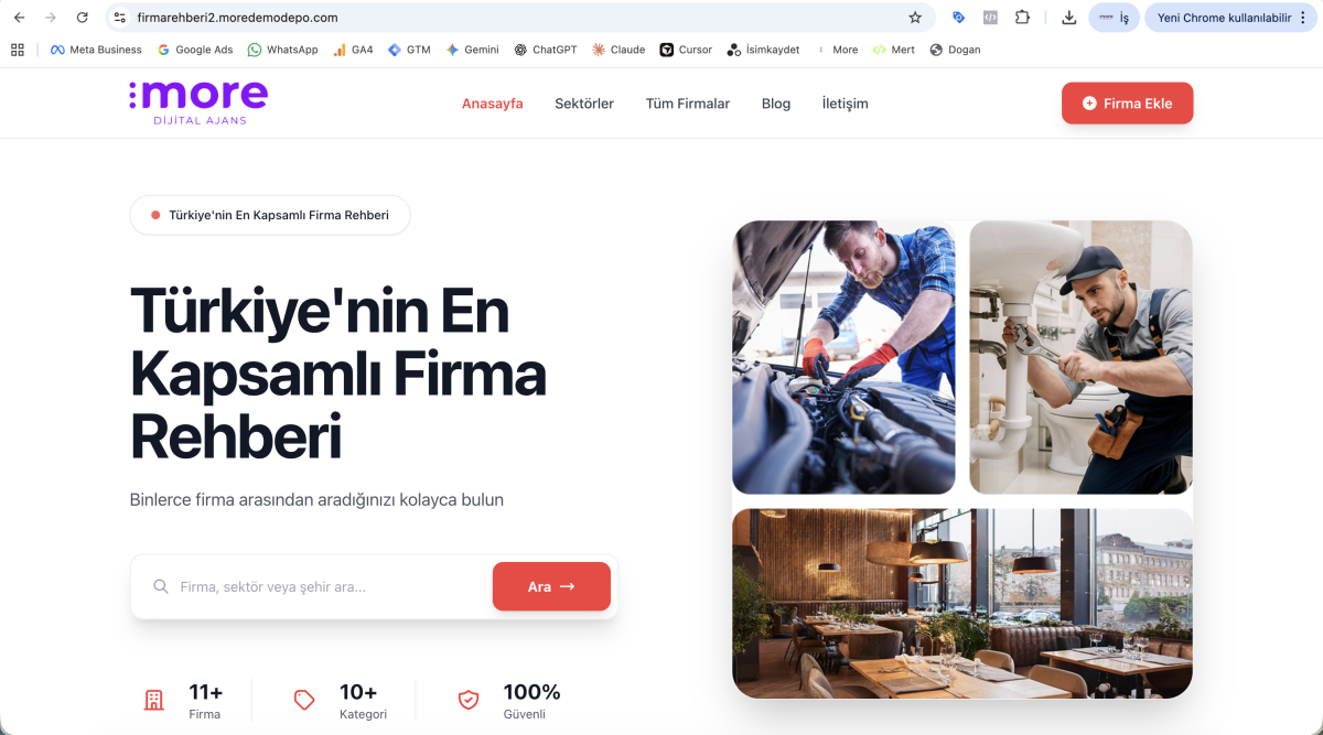 Modern ve Minimalist Firma Rehberi Yazılımı v3