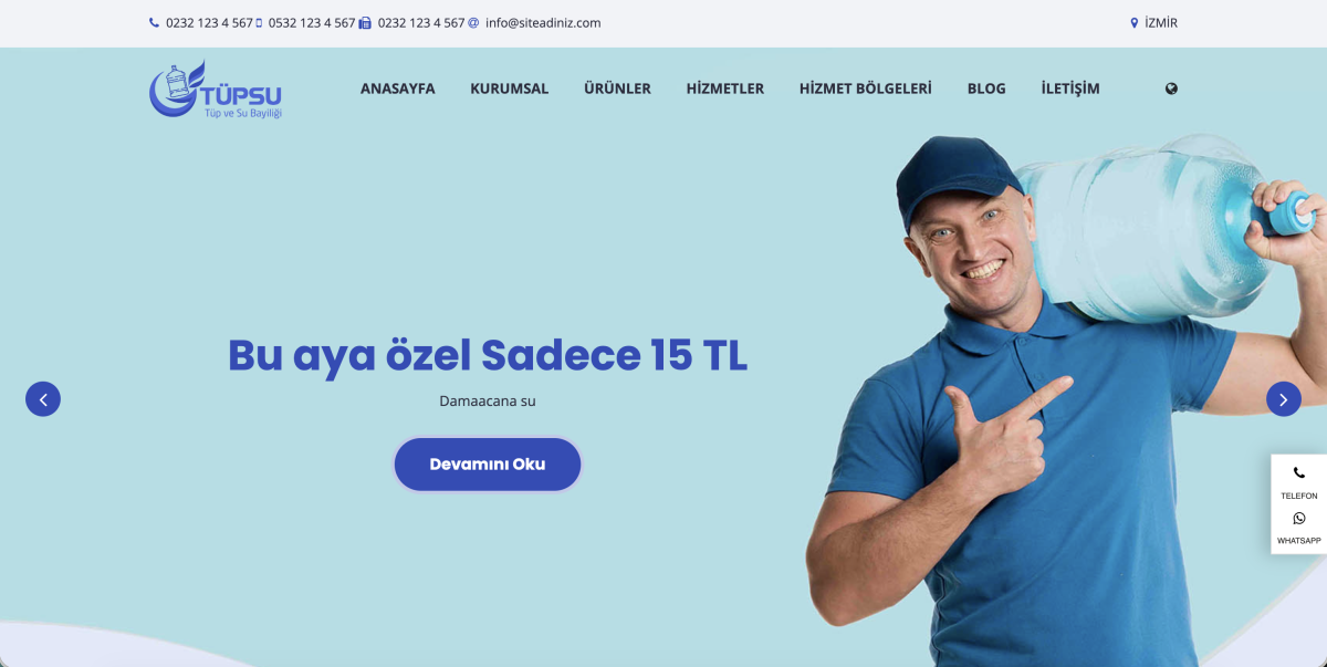 Hazır Su ve Tüp Bayi Web Sitesi (Sucu ve Tüpçü Sitesi)
